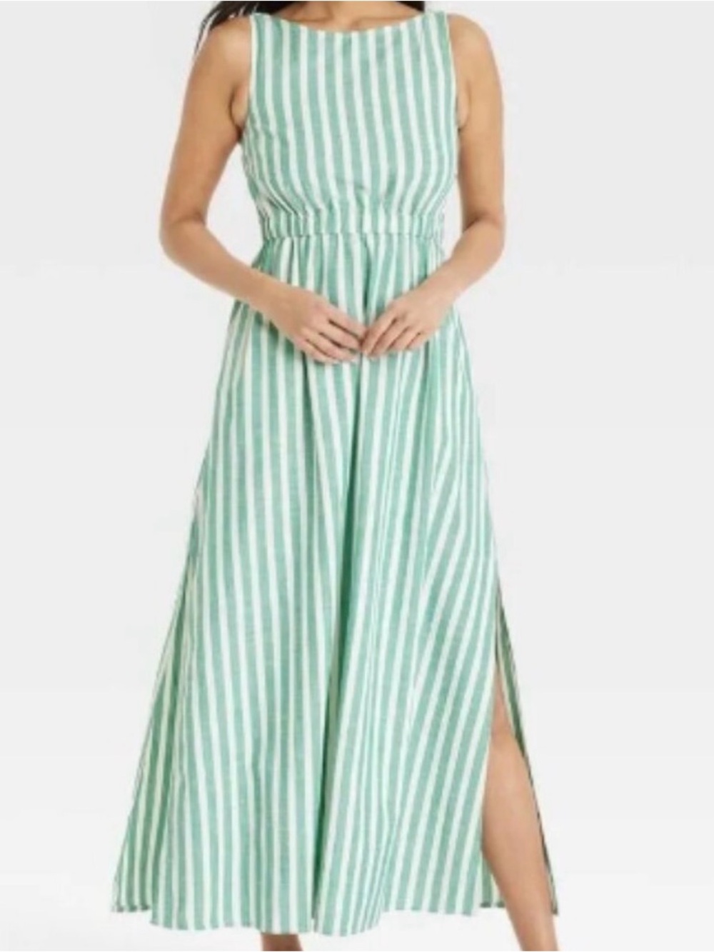 Maxi A-Line dress universal thread green striped - Women - Picture 3 of 6